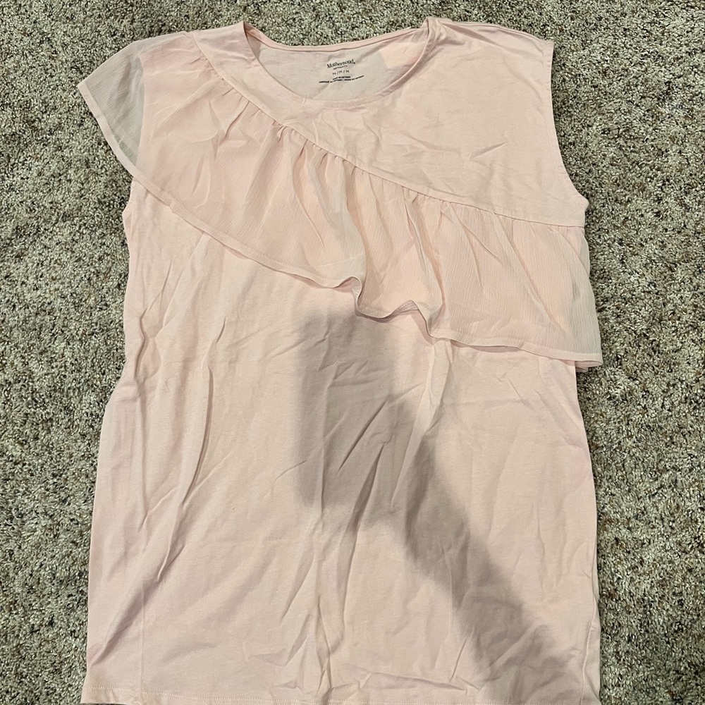 Motherhood Maternity Light Pink Ruffle Blouse